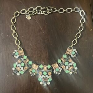 Bella and Jack Mint, Pink, Opalescent, & Smoky Gray Chunky Statement Necklace